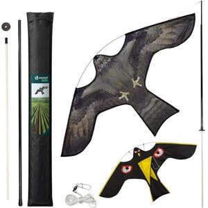 vounot ® Cerf Volant Effaroucheur Oiseaux Faucon Réaliste Répulsif Oiseaux Extérieur avec Mât Télescopique de 4m et 2 Cerfs Volants Interchangeables pour Jardin Potager Ferme Modèle F&G - Publicité vounot ® Cerf Volant Effaroucheur Oiseaux Faucon Réaliste Répulsif Oiseaux Extérieur avec Mât Télescopique de 4m et 2 Cerfs Volants Interchangeables pour Jardin Potager Ferme Modèle F&G - Publicité