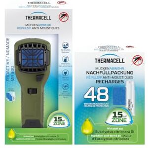 Thermacell Diffuseur Répulsif Anti Moustiques Portable Nomade Zone de Protection 15m² Effet Rapide Inodore Durée 60h 5 Cartouches Gaz + 15 Plaquettes Vert - Publicité Thermacell Diffuseur Répulsif Anti Moustiques Portable Nomade Zone de Protection 15m² Effet Rapide Inodore Durée 60h 5 Cartouches Gaz + 15 Plaquettes Vert - Publicité