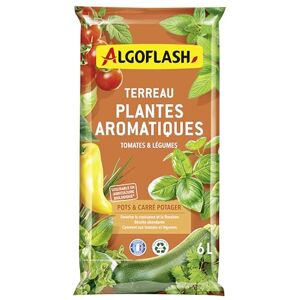 Algoflash Terreau Plantes aromatiques, Tomates et Légumes en Pot, Utilisable en Agriculture Biologique 6L - Publicité Algoflash Terreau Plantes aromatiques, Tomates et Légumes en Pot, Utilisable en Agriculture Biologique 6L - Publicité