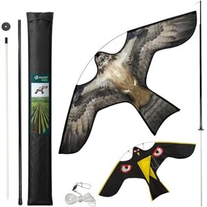 vounot ® Cerf Volant Effaroucheur Oiseaux Faucon Réaliste Répulsif Oiseaux Extérieur avec Mât Télescopique de 4m et 2 Cerfs Volants Interchangeables pour Jardin Potager Ferme Modèle E&G - Publicité vounot ® Cerf Volant Effaroucheur Oiseaux Faucon Réaliste Répulsif Oiseaux Extérieur avec Mât Télescopique de 4m et 2 Cerfs Volants Interchangeables pour Jardin Potager Ferme Modèle E&G - Publicité