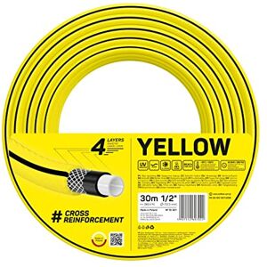 Tuyau d'arrosage jaune 4 couches 1/2' 30m - Publicité Tuyau d'arrosage jaune 4 couches 1/2' 30m - Publicité