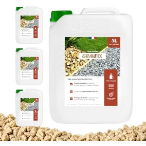 Gravifix , Liant Gravier extérieur 5L, Colle pour Cailloux extérieur et paillis, Jardins secs, Allées Bordures, Incolore, Sol perméable, Résistant UV, Jusqu à 10m2 (4x5L) - Publicité Gravifix , Liant Gravier extérieur 5L, Colle pour Cailloux extérieur et paillis, Jardins secs, Allées Bordures, Incolore, Sol perméable, Résistant UV, Jusqu à 10m2 (4x5L) - Publicité