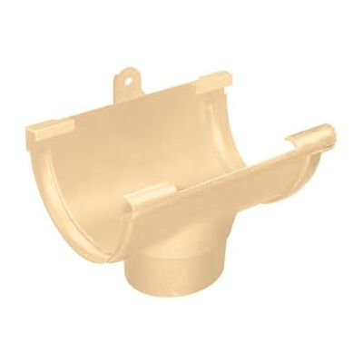 First Plast Gouttière PVC 25 demi-ronde Naissance centrale à joints montés PVC 25 sortie Ø80 sable - Publicité First Plast Gouttière PVC 25 demi-ronde Naissance centrale à joints montés PVC 25 sortie Ø80 sable - Publicité