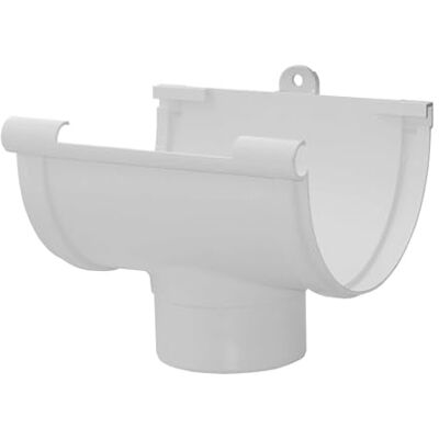 First Plast Gouttière PVC 33 demi-ronde Naissance centrale avec support Bi System PVC 33 demi-ronde Grise - Publicité First Plast Gouttière PVC 33 demi-ronde Naissance centrale avec support Bi System PVC 33 demi-ronde Grise - Publicité