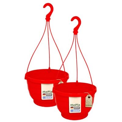 MePla 2 Pièce Feux/Paniers Suspendus Comète Résistant aux Intempéries Bac à Plantes Aux UV Fleurs Ampel Pot de Fleur ø25 CM Rouge - Publicité MePla 2 Pièce Feux/Paniers Suspendus Comète Résistant aux Intempéries Bac à Plantes Aux UV Fleurs Ampel Pot de Fleur ø25 CM Rouge - Publicité
