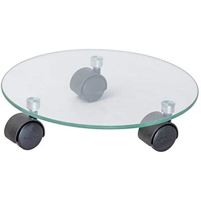 WAGNER Support à roulettes pour Pot de Fleur Verre Ø 28 x 7 cm I Roule Pot pour l'intérieur, du Verre véritable Transparent I Support Roulant Moderne en Verre I Capacité de Charge 60 kg 20016501 - Publicité WAGNER Support à roulettes pour Pot de Fleur Verre Ø 28 x 7 cm I Roule Pot pour l'intérieur, du Verre véritable Transparent I Support Roulant Moderne en Verre I Capacité de Charge 60 kg 20016501 - Publicité
