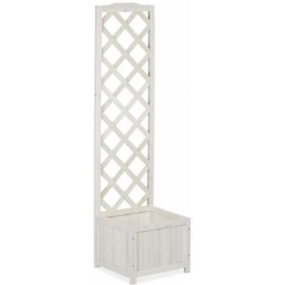 Relaxdays , blanc Jardinière avec treillis espalier Tuteur plantes grimpantes bac à fleur bois vigne rose 25 L, 145,5 cm - Publicité Relaxdays , blanc Jardinière avec treillis espalier Tuteur plantes grimpantes bac à fleur bois vigne rose 25 L, 145,5 cm - Publicité