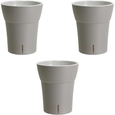 GT Garden Lot de 3 Pots pour orchidées avec réserve d'eau Dali-dea Gris Clair 2 litres - Publicité GT Garden Lot de 3 Pots pour orchidées avec réserve d'eau Dali-dea Gris Clair 2 litres - Publicité