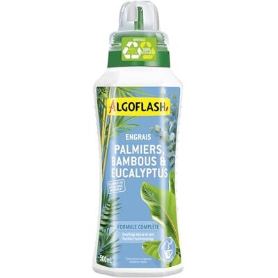 Algoflash Engrais Liquide pour Plantes vertes Méditéranéennes, Palmiers, Bambous, Bananiers, Eucalyptus, Utilisable en Agriculture Biologique, Bouchon Doseur Inclus 500 mL - Publicité Algoflash Engrais Liquide pour Plantes vertes Méditéranéennes, Palmiers, Bambous, Bananiers, Eucalyptus, Utilisable en Agriculture Biologique, Bouchon Doseur Inclus 500 mL - Publicité