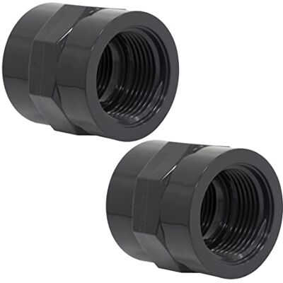 AERZETIX Lot de 2 Manchons Taraudés 1''x1'' Raccord Droit Femelle-Femelle en Plastique à Visser pour Tuyaux Pression 10 Bars - Publicité AERZETIX Lot de 2 Manchons Taraudés 1''x1'' Raccord Droit Femelle-Femelle en Plastique à Visser pour Tuyaux Pression 10 Bars - Publicité