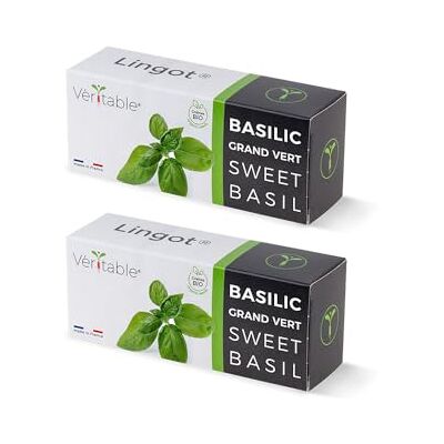 Véritable Pack de 2 Lingots Basilic grand vert BIO Compatible Potager d'Intérieur ® et Exky® Recharge prête à l'emploi Substrat avec Graines Intégrées… - Publicité Véritable Pack de 2 Lingots Basilic grand vert BIO Compatible Potager d'Intérieur ® et Exky® Recharge prête à l'emploi Substrat avec Graines Intégrées… - Publicité