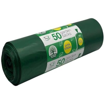 Tidyz Lot de 50 sacs de jardin extra résistants 50 L en plastique recyclé - Publicité Tidyz Lot de 50 sacs de jardin extra résistants 50 L en plastique recyclé - Publicité