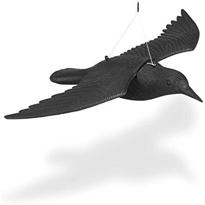Relaxdays Corbeau de jardin anti-pigeon décoration épouvantail oiseaux pigeon alarmistes jardin figure noir - Publicité Relaxdays Corbeau de jardin anti-pigeon décoration épouvantail oiseaux pigeon alarmistes jardin figure noir - Publicité