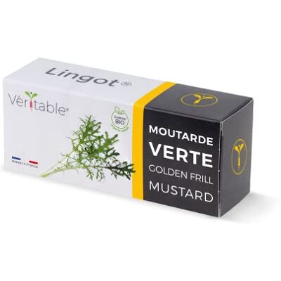 Véritable Lingot® Moutarde verte BIO Compatible Potager d'Intérieur ® et Exky® Recharge prête à l'emploi Substrat avec Graines Intégrées - Publicité Véritable Lingot® Moutarde verte BIO Compatible Potager d'Intérieur ® et Exky® Recharge prête à l'emploi Substrat avec Graines Intégrées - Publicité
