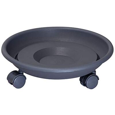 WAGNER Support à roulettes pour Pot de Fleur Serie K Ø 27,5 x 8,5 cm I Dessous-de-Pot & Porte Plante I intérieur + extérieur I Roule Pot en Plastique, Anthracite I Capacité de Charge 30 kg 20102201 - Publicité WAGNER Support à roulettes pour Pot de Fleur Serie K Ø 27,5 x 8,5 cm I Dessous-de-Pot & Porte Plante I intérieur + extérieur I Roule Pot en Plastique, Anthracite I Capacité de Charge 30 kg 20102201 - Publicité
