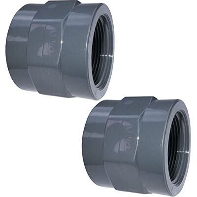 AERZETIX Lot de 2 Manchons Taraudés 1 1/2''x1 1/2'' en Plastique Femelle-Femelle à Visser Raccord Droit Pression pour Tuyaux 16 Bars - Publicité AERZETIX Lot de 2 Manchons Taraudés 1 1/2''x1 1/2'' en Plastique Femelle-Femelle à Visser Raccord Droit Pression pour Tuyaux 16 Bars - Publicité