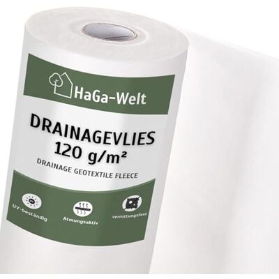 HaGa ® Toile de drainage en non-tissé 120 g/m² Largeur 0,5 m (vendu au mètre) - Publicité HaGa ® Toile de drainage en non-tissé 120 g/m² Largeur 0,5 m (vendu au mètre) - Publicité