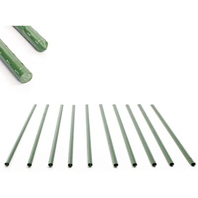 TOBOLI - 10x Tutori per piante - 60cm Ø8mm vert - métal et plastique - Plant supports - Publicité TOBOLI - 10x Tutori per piante - 60cm Ø8mm vert - métal et plastique - Plant supports - Publicité