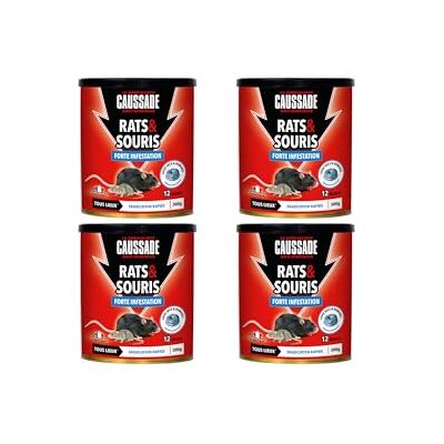 Caussade Anti-Rats & Souris 48 Blocs Flocoumafen 1200g Efficacité Radicale Tous lieux Prêt à l'Emploi Une Ingestion Suffit CARSPT300X4 - Publicité Caussade Anti-Rats & Souris 48 Blocs Flocoumafen 1200g Efficacité Radicale Tous lieux Prêt à l'Emploi Une Ingestion Suffit CARSPT300X4 - Publicité