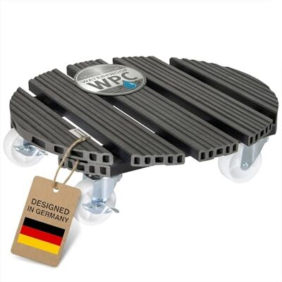 WAGNER Support à roulettes pour pot de fleur WPC Ø 38,5 x 11 cm I intérieur + extérieur I Roule pot en FSC® composite bois-plastique, anthracite I Capacité de charge 150 kg 20054501 - Publicité WAGNER Support à roulettes pour pot de fleur WPC Ø 38,5 x 11 cm I intérieur + extérieur I Roule pot en FSC® composite bois-plastique, anthracite I Capacité de charge 150 kg 20054501 - Publicité