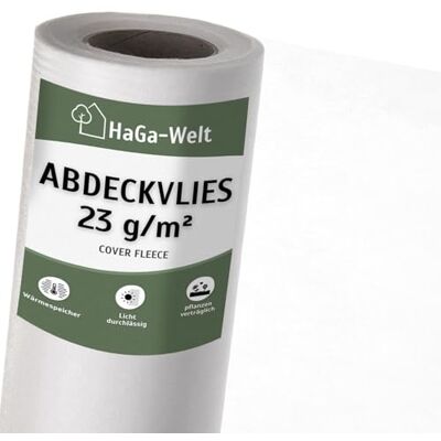 HaGa ® Bâche de protection en non-tissé de 23 g/m² de 4,2 m de large (vendu au mètre) – Toison anti-gel pour plantes – Respirante – Toison de jardin pour couvrir les parterres de légumes - Publicité HaGa ® Bâche de protection en non-tissé de 23 g/m² de 4,2 m de large (vendu au mètre) – Toison anti-gel pour plantes – Respirante – Toison de jardin pour couvrir les parterres de légumes - Publicité
