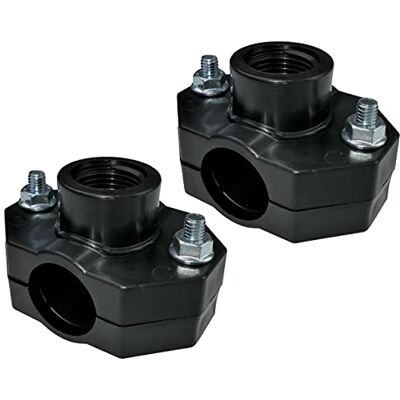 AERZETIX Lot de 2 Colliers de Prise en Charge pour Tuyau Ø25 Filetage 1/2'' à 2 Boulons Collier de Dérivation de Conduites Secondaires Plastique - Publicité AERZETIX Lot de 2 Colliers de Prise en Charge pour Tuyau Ø25 Filetage 1/2'' à 2 Boulons Collier de Dérivation de Conduites Secondaires Plastique - Publicité