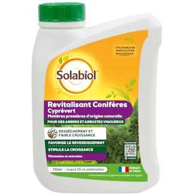 Solabiol Cyprevert Revitalisant Conifères Jusqu'à 250m² 750ml Stimule la Croissance Favorise le Reverdissement Efficace sur Conifères & Arbustes SOCYP750S - Publicité Solabiol Cyprevert Revitalisant Conifères Jusqu'à 250m² 750ml Stimule la Croissance Favorise le Reverdissement Efficace sur Conifères & Arbustes SOCYP750S - Publicité