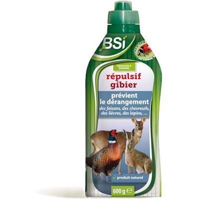 BSI Répulsif Gibier Granulés pour Épandre Produit Naturel Base Végétale Prévient la Gêne des Faisans Chevreuils Lièvres Lapins Prêt A l'Emploi 600 g - Publicité BSI Répulsif Gibier Granulés pour Épandre Produit Naturel Base Végétale Prévient la Gêne des Faisans Chevreuils Lièvres Lapins Prêt A l'Emploi 600 g - Publicité