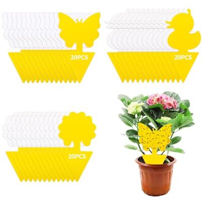 DEPAR 60pcs Pièges à Insectes,Insert Fly Trap Jaune Protection Végétale Autocollante,Anti Moucherons Interieur, Attrape Mouche pour Cuisine Jardin - Publicité DEPAR 60pcs Pièges à Insectes,Insert Fly Trap Jaune Protection Végétale Autocollante,Anti Moucherons Interieur, Attrape Mouche pour Cuisine Jardin - Publicité