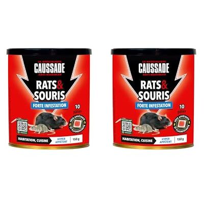 Caussade Anti-Rats & Souris 20 Sachets Pâtes 300g Forte Infestation Lieux Secs & Humides Prêt à l'Emploi Une Ingestion Suffit CARSPT150NX2 - Publicité Caussade Anti-Rats & Souris 20 Sachets Pâtes 300g Forte Infestation Lieux Secs & Humides Prêt à l'Emploi Une Ingestion Suffit CARSPT150NX2 - Publicité
