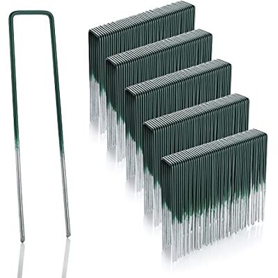 GardenMate 250x Piquets en Acier galvanisé à Chaud pour Gazon synthétique Hauteur 15 cm * Largeur 2,5cm * Acier 2,9mm Tête Plate Vert et Acier - Publicité GardenMate 250x Piquets en Acier galvanisé à Chaud pour Gazon synthétique Hauteur 15 cm * Largeur 2,5cm * Acier 2,9mm Tête Plate Vert et Acier - Publicité
