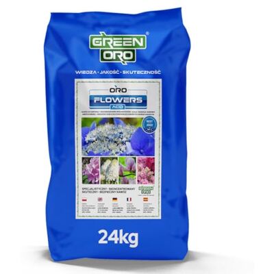 GREEN ORO FLOWERS ACID 24KG Engrais à libération lente pour hortensias et plantes acidophiles - Publicité GREEN ORO FLOWERS ACID 24KG Engrais à libération lente pour hortensias et plantes acidophiles - Publicité