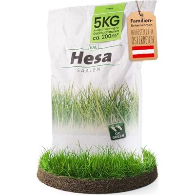 Hesa RSM 2.3 Graines de gazon d'utilité 5 kg pour 200 m², pour gazon de sport et de jeu, graines de gazon à germination rapide, résistantes et robustes de qualité professionnelle - Publicité Hesa RSM 2.3 Graines de gazon d'utilité 5 kg pour 200 m², pour gazon de sport et de jeu, graines de gazon à germination rapide, résistantes et robustes de qualité professionnelle - Publicité
