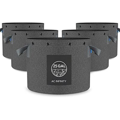 Infinity Lot de 5 pots, tissu résistant, sacs de culture réutilisables à aération, 113,6 l, tissu non tissé épais de 500 g, anneaux multi-usages, palissage en douceur des fruits, légumes et fleurs - Publicité Infinity Lot de 5 pots, tissu résistant, sacs de culture réutilisables à aération, 113,6 l, tissu non tissé épais de 500 g, anneaux multi-usages, palissage en douceur des fruits, légumes et fleurs - Publicité