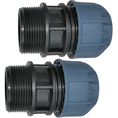AERZETIX C51914 Lot de 2 Manchon/adaptateur fileté Réducteur de compression droit raccord filetage mâle 1 1/2" pour tuyau d'eau Ø32mm en polypropylène connecteur/réparateur - Publicité AERZETIX C51914 Lot de 2 Manchon/adaptateur fileté Réducteur de compression droit raccord filetage mâle 1 1/2" pour tuyau d'eau Ø32mm en polypropylène connecteur/réparateur - Publicité