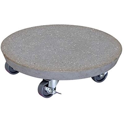 WAGNER Support à roulettes pour Pot de Fleur Stone Ø 28 x 7,5 cm I intérieur + extérieur I Roule Pot en béton, Optique du terrazzo foncé I 2 Freins I Capacité de Charge 100 kg 20090101 - Publicité WAGNER Support à roulettes pour Pot de Fleur Stone Ø 28 x 7,5 cm I intérieur + extérieur I Roule Pot en béton, Optique du terrazzo foncé I 2 Freins I Capacité de Charge 100 kg 20090101 - Publicité
