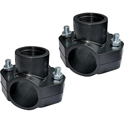 AERZETIX Lot de 2 Colliers de Prise en Charge pour Tuyau Ø40 Filetage 1'' à 2 Boulons Collier de Dérivation en Plastique - Publicité AERZETIX Lot de 2 Colliers de Prise en Charge pour Tuyau Ø40 Filetage 1'' à 2 Boulons Collier de Dérivation en Plastique - Publicité