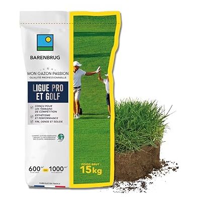 Barenbrug Gazon Ligue Pro et Golf pour Terrains de Compétition Esthétisme, Performance Fin, Dense, Solide Variétés Autorégénérantes Limitant Plantes Indésirables Fabriqué en France 15KG - Publicité Barenbrug Gazon Ligue Pro et Golf pour Terrains de Compétition Esthétisme, Performance Fin, Dense, Solide Variétés Autorégénérantes Limitant Plantes Indésirables Fabriqué en France 15KG - Publicité