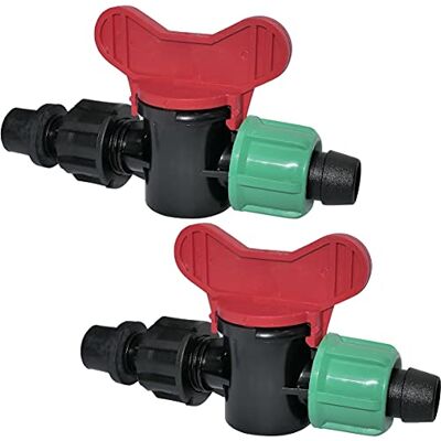 AERZETIX C48604 Lot de 2 vannes dе dérivation/d'arrêt avec joint pour tuyau d'arrosage de 16mm/pression 4 bars robinet raccord/adaptateur de sortie pour système d'irrigation goutte à goutte - Publicité AERZETIX C48604 Lot de 2 vannes dе dérivation/d'arrêt avec joint pour tuyau d'arrosage de 16mm/pression 4 bars robinet raccord/adaptateur de sortie pour système d'irrigation goutte à goutte - Publicité