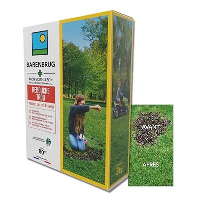 Barenbrug Soin Rebouche Trou Solution 3-en-1 Engrais Organique pour Nourrir Gazon Support Végétal pour Optimiser Germination Limite Apparition Mauvaises Herbes Fabriqué en France 3KG - Publicité Barenbrug Soin Rebouche Trou Solution 3-en-1 Engrais Organique pour Nourrir Gazon Support Végétal pour Optimiser Germination Limite Apparition Mauvaises Herbes Fabriqué en France 3KG - Publicité