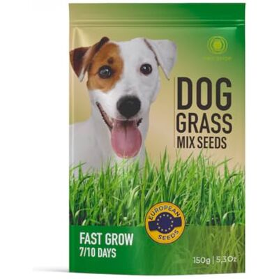 R&R SHOP Mélange de graines de gazon pour chiens, croissance rapide pour un chien heureux, graines européennes de haute qualité (150gr) - Publicité R&R SHOP Mélange de graines de gazon pour chiens, croissance rapide pour un chien heureux, graines européennes de haute qualité (150gr) - Publicité