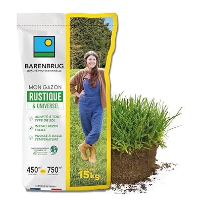 Barenbrug Gazon Rustique & Universel Tous Sols Pousse Rapide 15KG - Publicité Barenbrug Gazon Rustique & Universel Tous Sols Pousse Rapide 15KG - Publicité