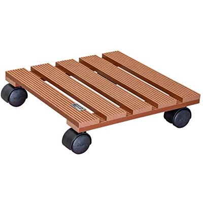 WAGNER Chariot de Plantes WPC 29 x 29 x 8,5 cm Porte Plante pour intérieur + extérieur Support Roulant pour Pot en Composite Bois-Plastique, Terracotta Capacité de Charge 60 kg 20051001 - Publicité WAGNER Chariot de Plantes WPC 29 x 29 x 8,5 cm Porte Plante pour intérieur + extérieur Support Roulant pour Pot en Composite Bois-Plastique, Terracotta Capacité de Charge 60 kg 20051001 - Publicité