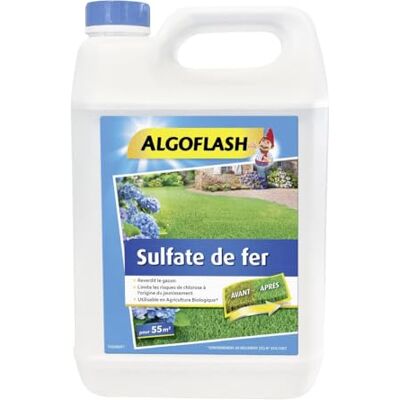 Algoflash Sulfate de Fer Liquide, Jusqu'à 55m², Dosette incluse, 5 L, MOLI5, bleu - Publicité Algoflash Sulfate de Fer Liquide, Jusqu'à 55m², Dosette incluse, 5 L, MOLI5, bleu - Publicité