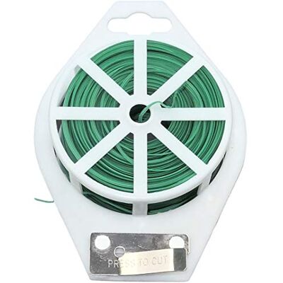 AERZETIX C47763 Fil métallique de jardin 20m Rouleau/bobine de fil de fer avec protecteur plastique cravate avec cutter lien de fixation armé bande d'attache - Publicité AERZETIX C47763 Fil métallique de jardin 20m Rouleau/bobine de fil de fer avec protecteur plastique cravate avec cutter lien de fixation armé bande d'attache - Publicité