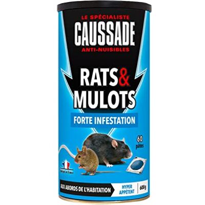 Caussade Anti Rats & Mulots Efficacité Radicale Lieux secs & humides 60 sachets Pâtes prêt à l'emploi Une Ingestion Suffit – Fabriqué en France 600g CARMUPT600 - Publicité Caussade Anti Rats & Mulots Efficacité Radicale Lieux secs & humides 60 sachets Pâtes prêt à l'emploi Une Ingestion Suffit – Fabriqué en France 600g CARMUPT600 - Publicité