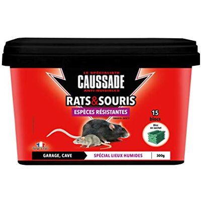 Caussade Anti-Rats & Souris 15 Blocs Appâts 300g Efficacité Radicale Lieux Très Humides Prêt à l'Emploi Une Ingestion Suffit CARSBLBF300 - Publicité Caussade Anti-Rats & Souris 15 Blocs Appâts 300g Efficacité Radicale Lieux Très Humides Prêt à l'Emploi Une Ingestion Suffit CARSBLBF300 - Publicité