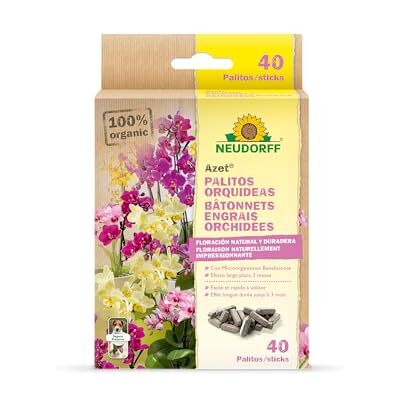 Neudorff Azet Bâtonnets Engrais Orchidées – Pour une floraison abondante et durable, avec mycorhizes, effet longue durée jusqu’à 3 mois, 40 bâtonnets - Publicité Neudorff Azet Bâtonnets Engrais Orchidées – Pour une floraison abondante et durable, avec mycorhizes, effet longue durée jusqu’à 3 mois, 40 bâtonnets - Publicité