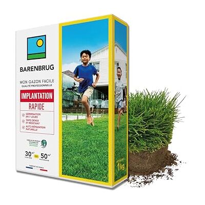Barenbrug Gazon Implantation Rapide Pousse en 7 Jours 1KG - Publicité Barenbrug Gazon Implantation Rapide Pousse en 7 Jours 1KG - Publicité