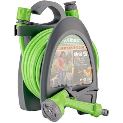 Wiltec - Mini Enrouleur de Tuyau - 10m - PP - Hose Reel - Publicité Wiltec - Mini Enrouleur de Tuyau - 10m - PP - Hose Reel - Publicité